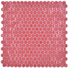 Mosaico di vetro esagono rosso esagonale mosaico lucido opaco piastrelle di mosaico muro piastrelle backsplash cucina bagno