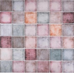 Mosaico di vetro piastrelle rosa marrone viola parete backsplash cucina bagno - MOS88-0412