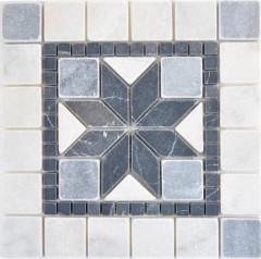 Pietra naturale intarsio decorazione marmo bianco grigio chiaro antracite travertino pavimento parete cucina piastrelle backsplash bagno WC - MOSDEKO58