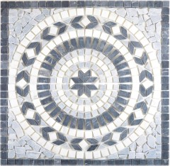 XL intarsio pietra naturale travertino antracite nero bianco grigio chiaro piastrelle mosaico pavimento cucina parete bagno sauna - MOSDEKO57