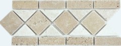 Travertino pietra naturale bordo beige crema cioccolato marrone noce parete pavimento doccia bagno cucina sauna - MOSBor-0246