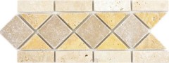 Travertino pietra naturale bordo giallo oro beige noce marrone parete pavimento doccia bagno cucina sauna WC - MOSBor-0266