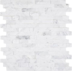 piastrelle di mosaico composito autoadesivo pietra naturale bianca con aspetto Carrara piastrelle backsplash parete cucina look MOS200-M22