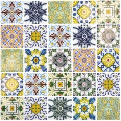 ornamenti in vinile autoadesivi in lamina di mosaico in stile country retro vintage backsplash cucina