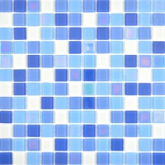 Piastrelle di mosaico di vetro mosaico fluorescente blu bianco piastrelle di mosaico muro piastrelle backsplash cucina doccia bagno