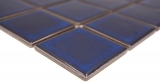 Piastrella di mosaico dipinta a mano in ceramica blu cobalto blu scuro backsplash lucido MOS14-0405_m