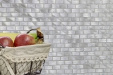 Campione a mano di mosaico alluminio argento Brick alluminio alu Piastrella backsplash cucina MOS48-0204_m