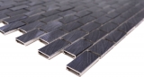 Modello di mosaico a mano alluminio mattone alluminio nero piastrelle backsplash cucina MOS48-0304_m