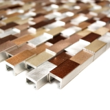 Mosaico dipinto a mano Alluminio Mattone Alluminio 3D alu argento rame MOS49-0207_m