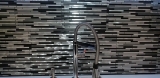 Campione a mano di mosaico alluminio composito alluminio alu grigio nero piastrelle backsplash cucina MOS49-0308_m