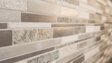 Piastrella di mosaico dipinta a mano quarzite pietra naturale alluminio grigio argento beige chiaro composito MOS49-XSA535_m