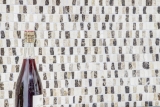 Piastrella di mosaico modellata a mano marmo pietra naturale tondini beige Tappeto Crema Marfil Dark Emperador levigato MOSSopo-M10-VH21_m
