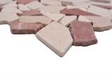 Piastrella di mosaico dipinta a mano marmo pietra naturale rosso beige cava Ciot Rosso Verona Botticino MOS44-1002_m