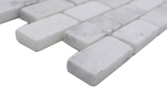Piastrella di mosaico dipinta a mano marmo pietra naturale bianco Brick Ibiza Antique Marble MOSSopo-46692_m