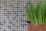 Mosaico dipinto a mano ECO Recycling GLAS Smalto grigio-marrone opaco MOS140-05G_m