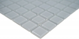 Piastrella di mosaico dipinta a mano Grigio traslucido Mosaico di vetro Cristallo grigio chiaro BAGNO WC Cucina PARETE MOS60-0204_m