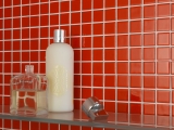 Piastrella di mosaico dipinta a mano Backsplash di piastrelle Rosso traslucido Mosaico di vetro Rosso cristallo BATH WC Cucina WALL MOS60-0904_m