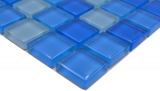 Piastrella di mosaico dipinta a mano Azzurro traslucido Mosaico di vetro Azzurro cristallo BAGNO WC Cucina MURO MOS72-0406_m
