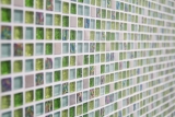 Piastrella di mosaico dipinta a mano Backsplash di piastrelle Acciaio inox traslucido verde Mosaico di vetro Acciaio cristallo verde MOS92-0506_m