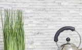 Piastrella di mosaico dipinta a mano Backsplash di piastrelle Bianco traslucido Mosaico di vetro composito Pietra di cristallo bianca MOS87-V1311_m