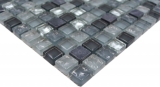 Piastrella di mosaico dipinta a mano Traslucido chiaro grigio argento Mosaico di vetro Pietra di cristallo chiaro grigio argento MOS92-0208_m