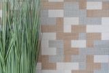 Piastrella di mosaico dipinta a mano Backsplash di piastrelle autoadesive alluminio crema beige grigio combinazione metallo aspetto tessile MOS200-2522_m