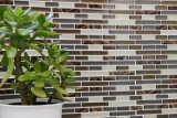 Disegno a mano mosaico piastrelle backsplash vinile autoadesivo foglio di vinile marrone vinile marrone marmo 4-pack MOSVinyl-24088_m