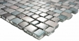 Mano modello trasparente cristallo mosaico vetro mosaico grigio beige parete piastrelle backsplash cucina bagno MOS85-0212_m