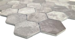 Mosaico ceramico dipinto a mano esagono cemento grigio scuro piastrelle mosaico muro backsplash cucina bagno MOS11H-0026_m