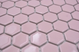Mano modello ceramico esagono vecchio rosa lucido mosaico piastrelle parete backsplash cucina bagno MOS11H-1111_m