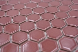 Ceramica dipinta a mano mosaico esagono bordo rosso lucido piastrelle mosaico muro piastrelle backsplash cucina bagno MOS11H-0910_m