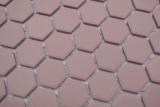 Mano modello mosaico ceramico esagono clinker rosso R10B piatto doccia pavimento piastrella mosaico piastrella cucina bagno pavimento MOS11H-0900-R10_m