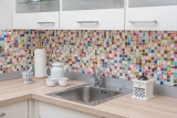 piastrelle di mosaico colorate retro vintage POP UP ceramica cucina splashback MOS18D-1605_f | 10 tappetini di mosaico