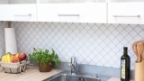 Piastrelle di mosaico vintage in ceramica fiorentina bianca lucida per cucina MOS13-1WG_f | 10 tappetini di mosaico