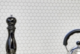 Piastrelle mosaico ceramica esagono bianco opaco parete doccia piastrelle specchio parete MOS11A-0111_f | 10 tappetini mosaico