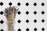 Piastrelle di mosaico in ceramica ottagonale bianco opaco nero lucido backsplash MOSOcta-190_f | 10 tappetini di mosaico
