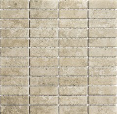 Piastrella a mosaico in ceramica beige effetto pietra beige backsplash cucina MOS24-STSO67_f | 10 tappetini a mosaico