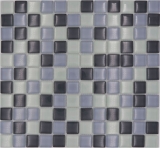 Piastrella di mosaico Grigio traslucido Mosaico di vetro Grigio cristallo BAGNO WC Cucina Muro MOS72-0204_f | 10 tappetini di mosaico