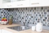Piastrella a mosaico traslucida combinazione fumo iridescente MOS68-0216F_f | 10 tappetini a mosaico