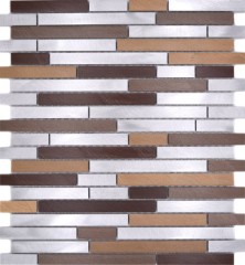 Alzatina a mosaico alluminio beige marrone composito alluminio rame alzatina piastrellata cucina MOS49-A991_f