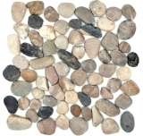 Piastrella a mosaico fiume ciottolo pietra ciottolo nero ciottolo arco beige grigio nero MOS30-1204_f