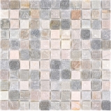 Piastrella a mosaico quarzite pietra naturale quarzite beige alzatina cucina grigio MOS36-0206_f