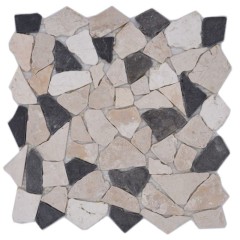 Piastrella di mosaico in marmo pietra naturale beige nero cava Ciot BianconeJava MOS44-30-110_f