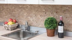 Mosaico in pietra Travertino pietra naturale noce Mattone Splitface Noce Travertino 3D MOS43-44248_f