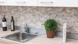 Mosaico in pietra Travertino pietra naturale bianco grigio Mattone Splitface argento Travertino 3D MOS43-47248_f
