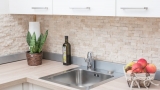 Piastrella a mosaico Travertino pietra naturale beige Brick Splitface Chiaro Travertino 3D MOS43-46248_f