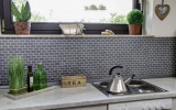 Piastrelle a mosaico quarzo composito pietra artificiale Brick Artifical grey MOS46-0204_f
