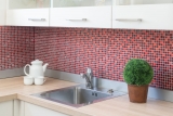 Piastrella di mosaico Rosso traslucido Mosaico di vetro Cristallo Resina rosso BAGNO WC Cucina MOS92-0904_f