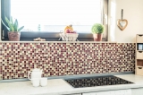 Piastrella di mosaico Traslucido beige rosso Mosaico di vetro Cristallo di resina Ottica beige rosso MOS83-CMCB25_f