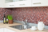 Piastrella di mosaico Rosso traslucido Mosaico di vetro Cristallo Resina rosso BAGNO WC Cucina MOS82-0906_f